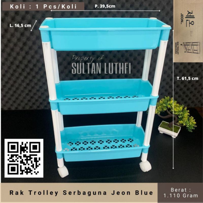 1kg !!! rak troli 3 susun serbaguna + roda jeon rak trolly serbaguna 3 tingkat +roda