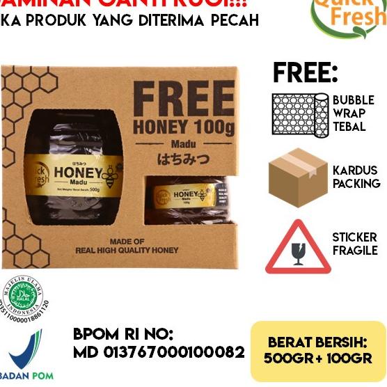 

❀ [PAKET BUNDLING] Quick Fresh Honey / Asli 500GR + 100GR Jar ➴