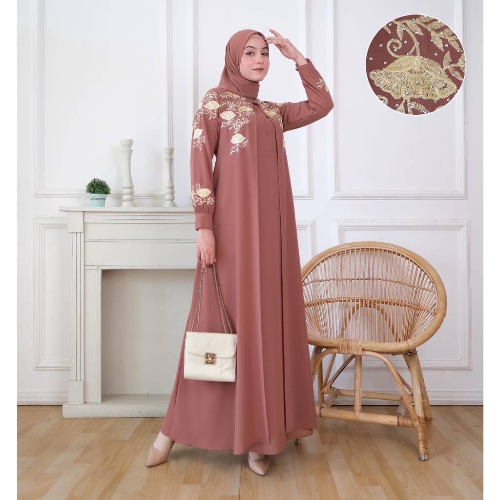 Gamis Hajrah Atiqah || Dress Muslim Wanita || Gamis Lebaran Mewah Payet Terbaru 2023 || Fashion Kekinian ~ DVN STYLE