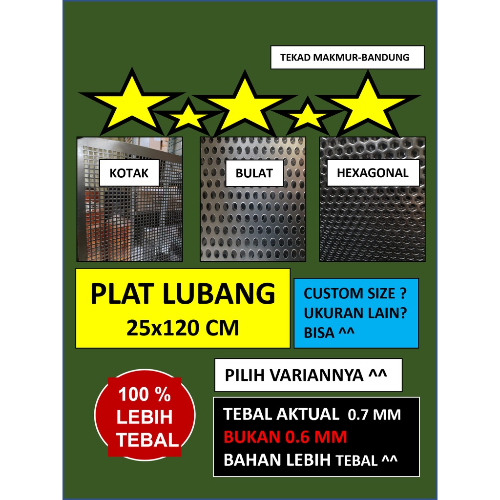 Plat 25x120 - Plat Besi Ram Speaker -  Ram Grill Plat Lubang