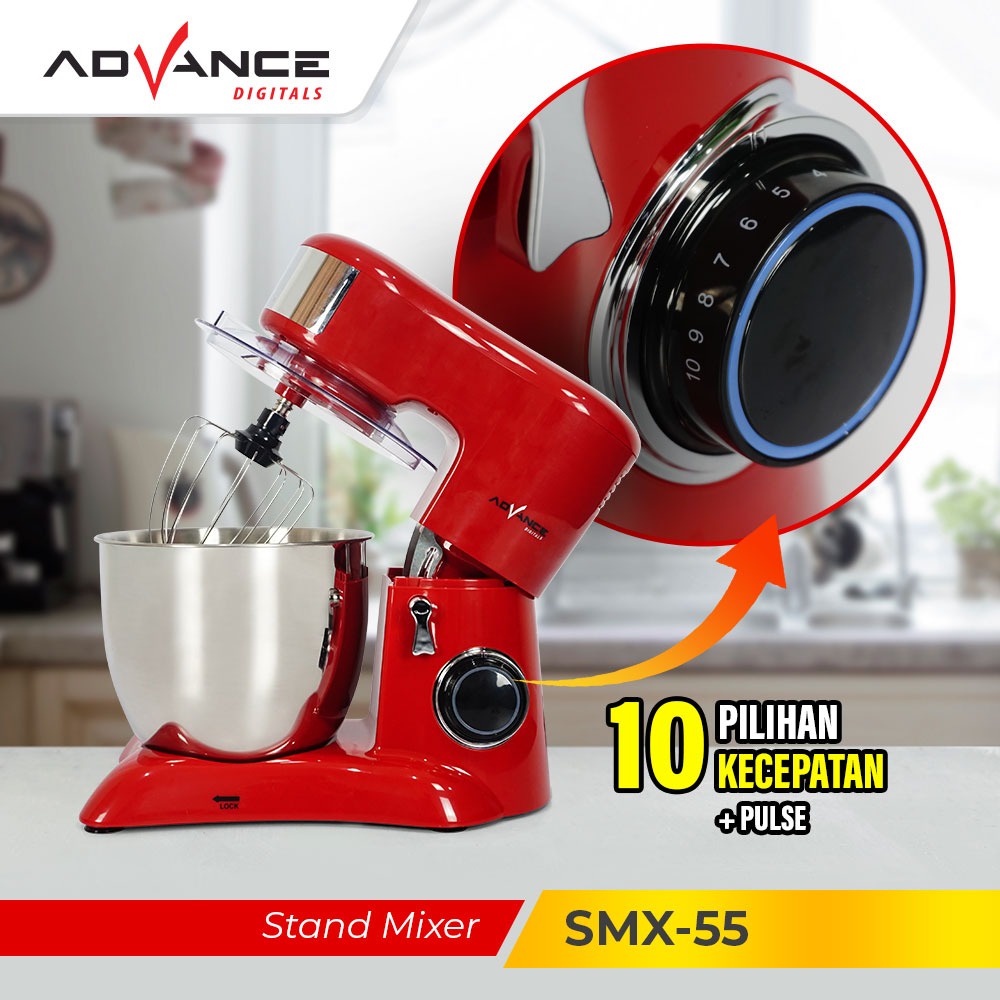 Advance Stand MIxer SMX-55 Premium Mixer 10 kecepatan Bergaransi Resmi 1 Tahun