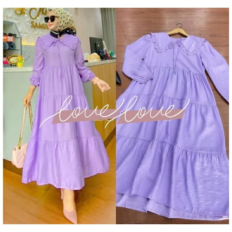 IndiStoree - NAOMI MIDI DRESS Bahan Katun Rayon Premium Ukuran M L XL XXL Busui Frendly Nyaman Dipak