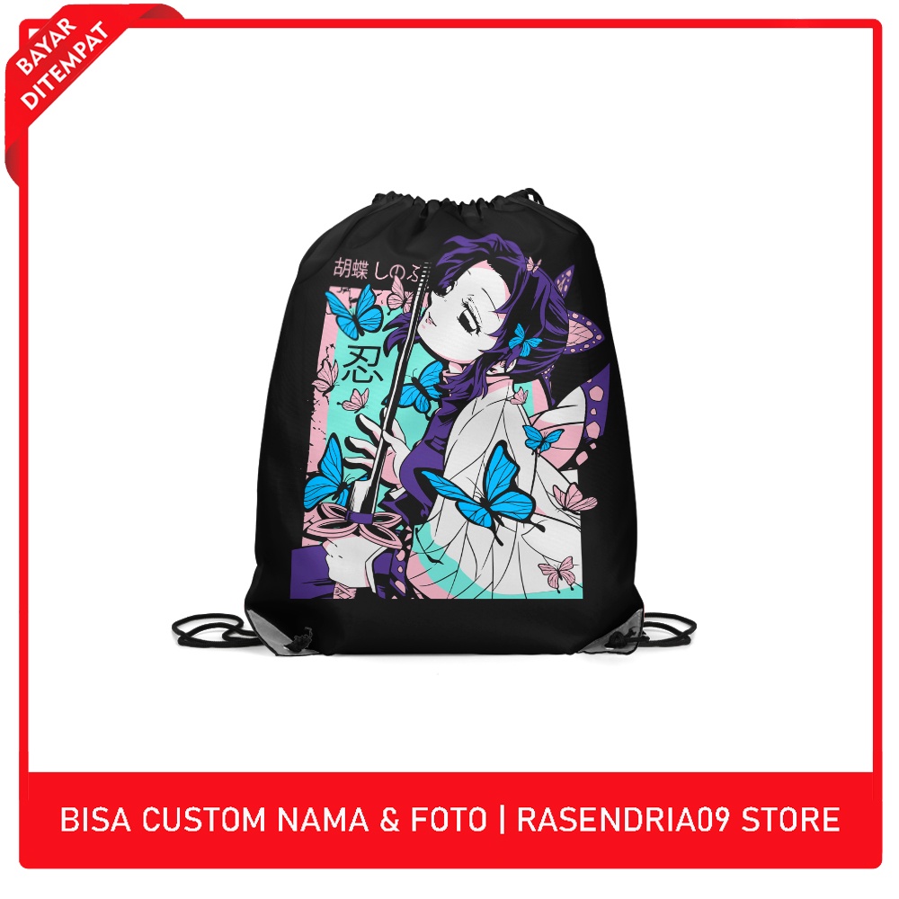 String Bag / Tas Serut Fullprint Karakter Anime Demon Slayer - Kimetsu no Yaiba - Shinobu Khoco Terb