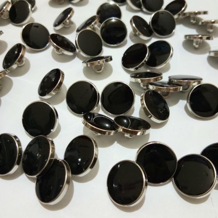 Terlaris Kancing Baju Import Motif Jamur Mutiara Hitam Datar Polos Rm-0484