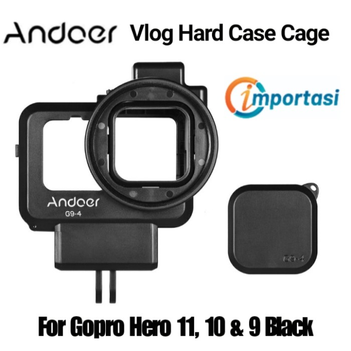 Frame Vlog Case GoPro Hero 11 &amp; 10 Cage Housing Cold Shoe 55mm Adapter