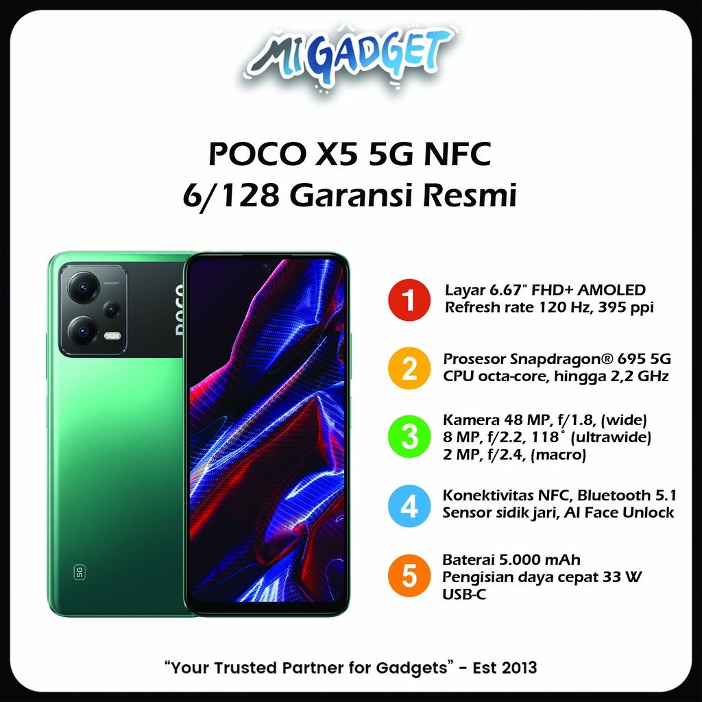 POCO X5 5G NFC 6/128 Garansi Resmi