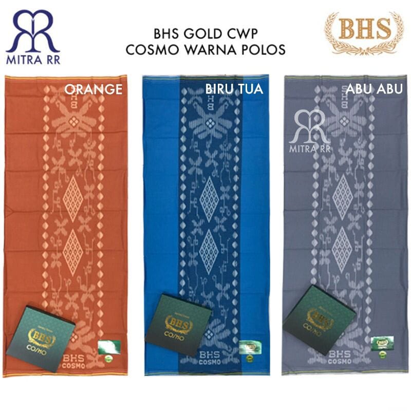 Sarung BHS Gold Cosmo Warna Polos / CWP - Sarung Dewasa BHS Original