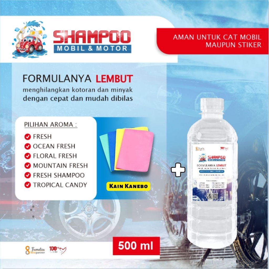 Shampoo Pembersih  Cuci Mobil Dan Motor Aroma Segar Wangi Kemasan 500ml pet