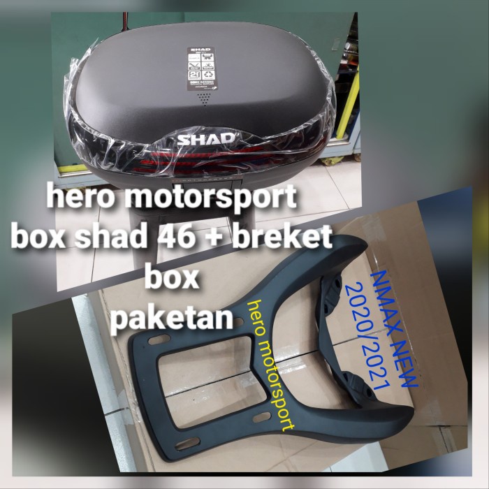 BOX SHAD SH 46 MKA MERAH PAKET BREKET BOX NEW NMAX 2020/2021/ NMAX OLD