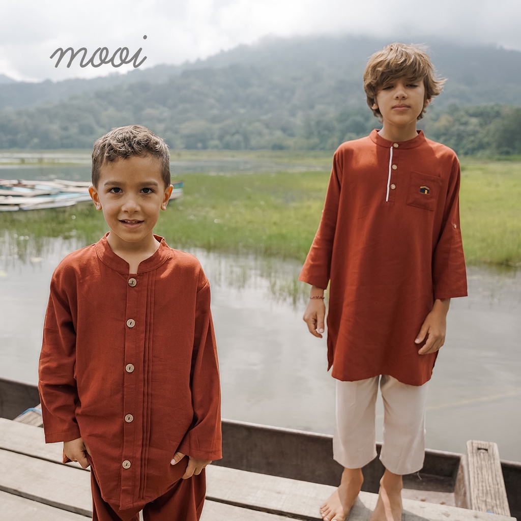 Mooi Khafi Koko Gamis 6M - 10Y Gamis Koko Raya / Koko Lebaran Anak Laki Laki Seri Raya Keluarga Pakaian Muslim CBKS S23