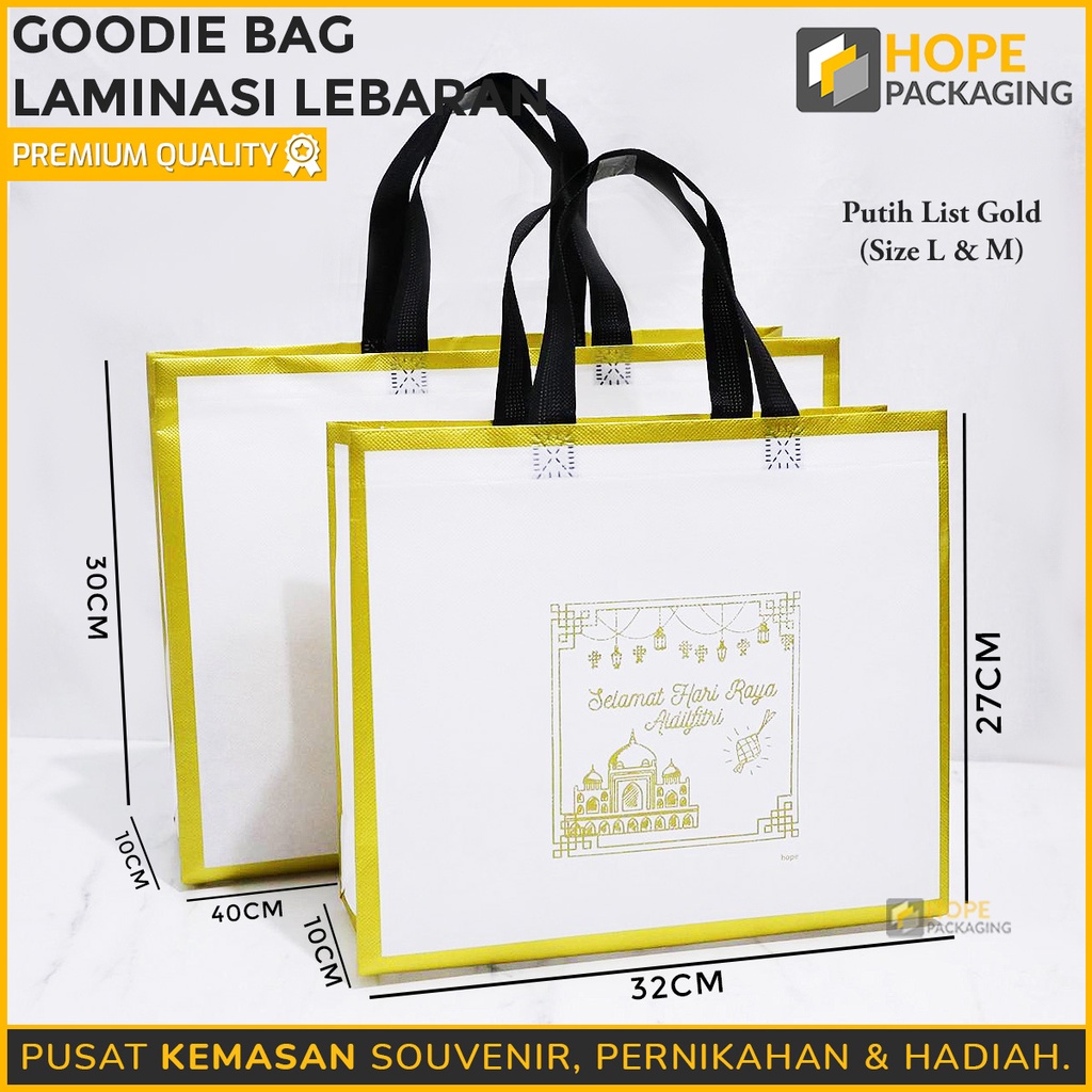 Goodie Bag Laminasi Lebaran / Tas Spunbond Laminasi Idul Fitri Lipat Samping / tas serba guna / bahan waterproof / souvenir bag premium