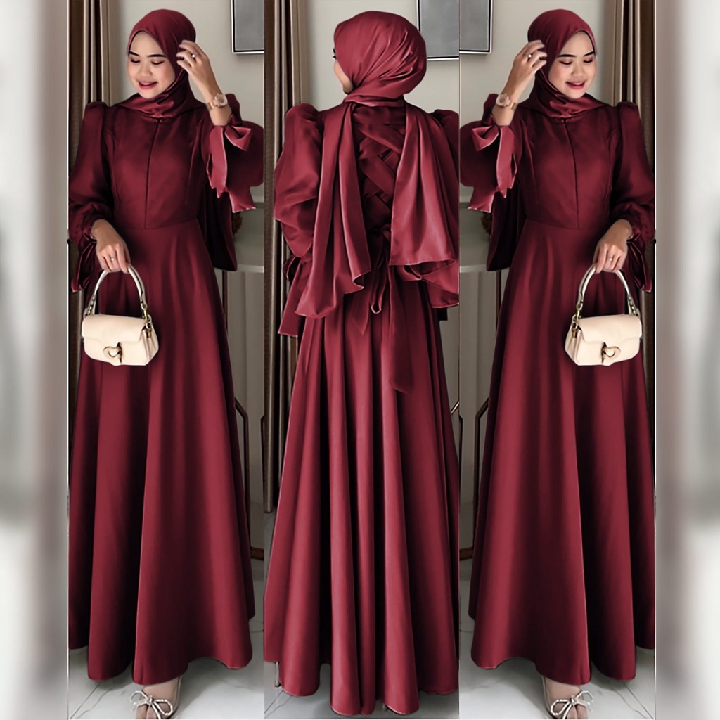 DRESS TATIANA FASHION PAKAIAN WANITA GAMIS MAXY MAXI BUSUI BAHAN VELVET KR