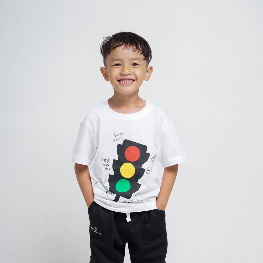 Schatje - T-Shirt Traffic Light Snow - Kaos Anak Cotton Super Soft
