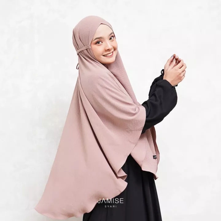 Bergo Crinkle Airplow Jumbo Syari Zaima Premium Tali Tanpa Pet XL