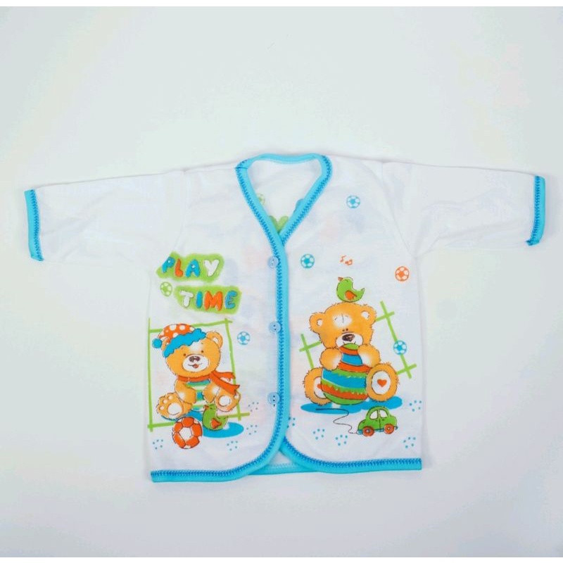 Baju Bayi Lengan Panjang KATUN / Baju Panjang Bayi Motif Print - Sablon 1 PCS