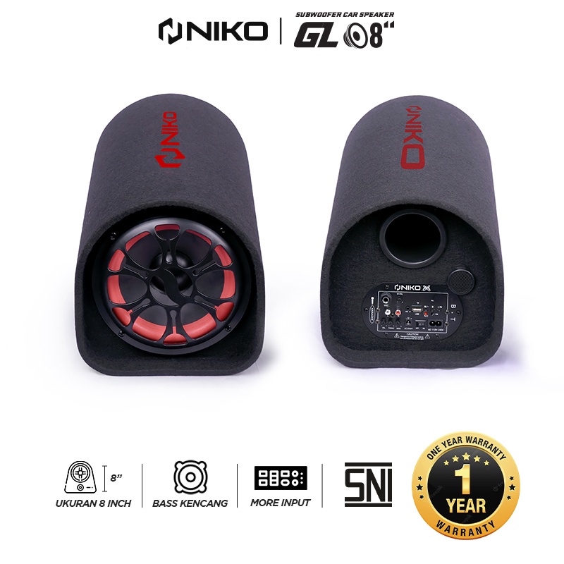 NIKO GL8 Subwoofer Car Speaker 8 inch 85 Watt - Speaker Tabung 8 inch l GARANSI RESMI