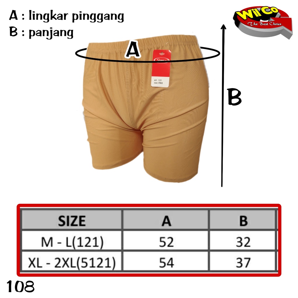 K108 - (Harga Per 1 Potong) SHORTPANTS CELANA DALAM STRETCH PENDEK WANITA SOREX FREE SIZE