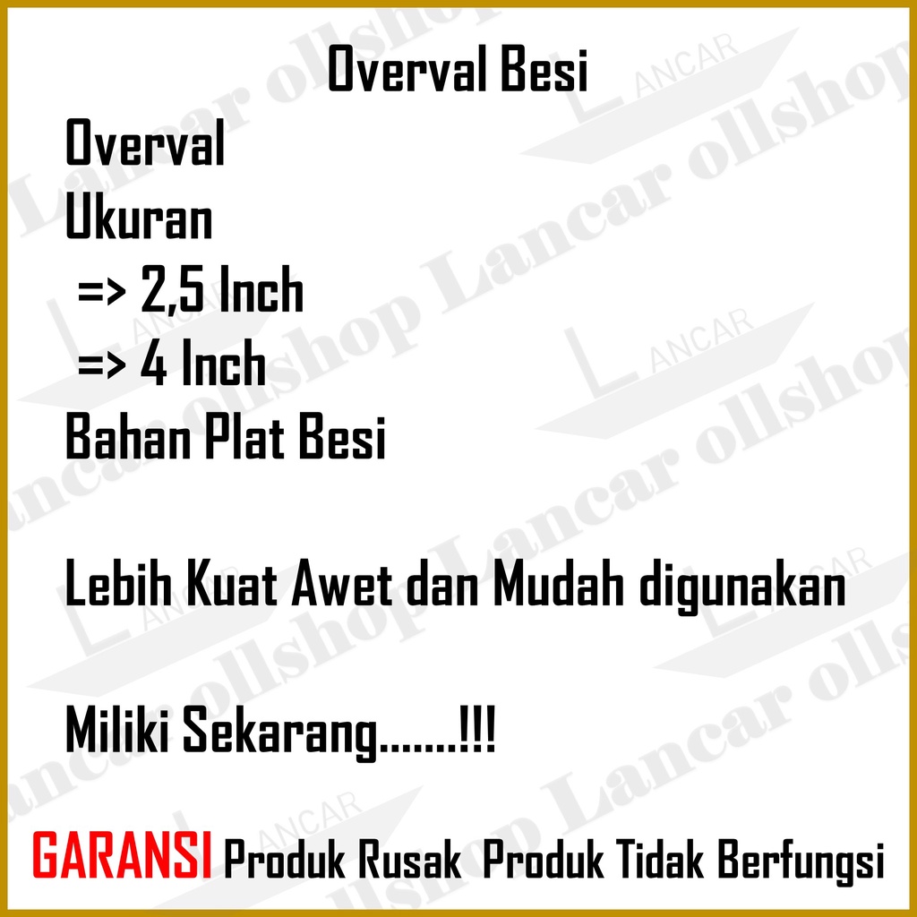 Overval Overpall Tempat Gembok / Overval Cantelan Kunci Pintu / Engsel Gembok Overvall