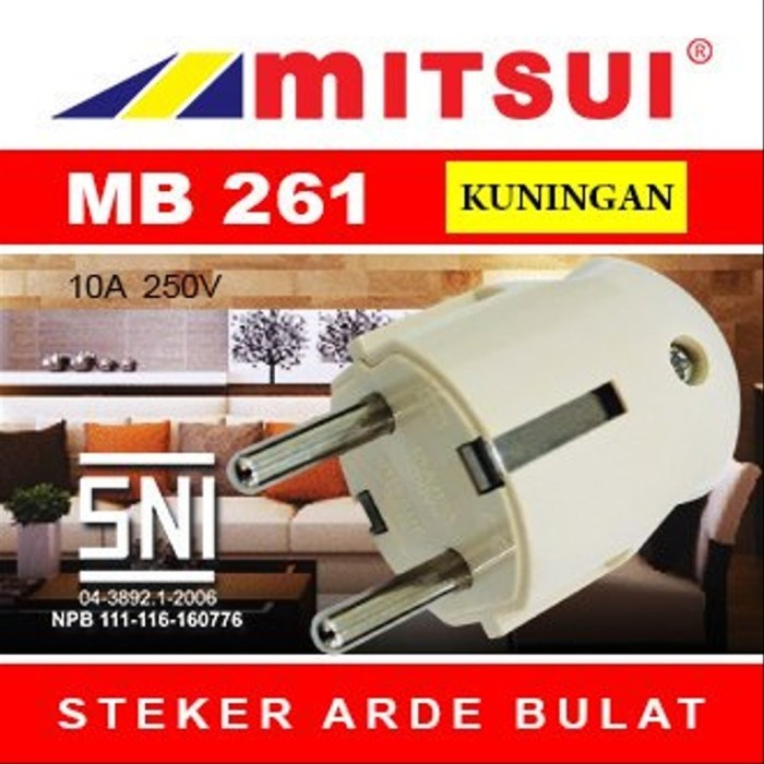 Steker Arde Bulat Kuningan Mitsui Pluto SNI MB 261