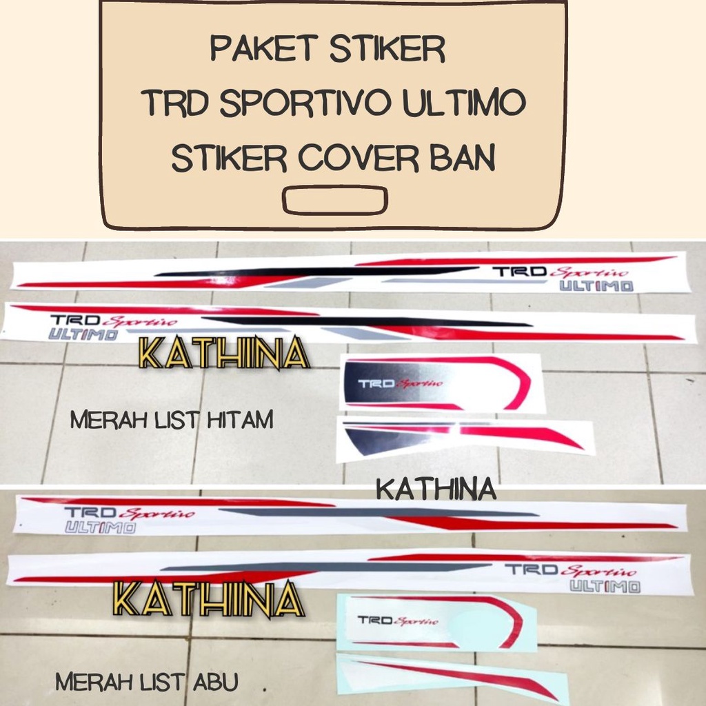 Paket Stiker Body TRD+Stiker Cover Ban Mobil Rush 2014-2017 Sticker