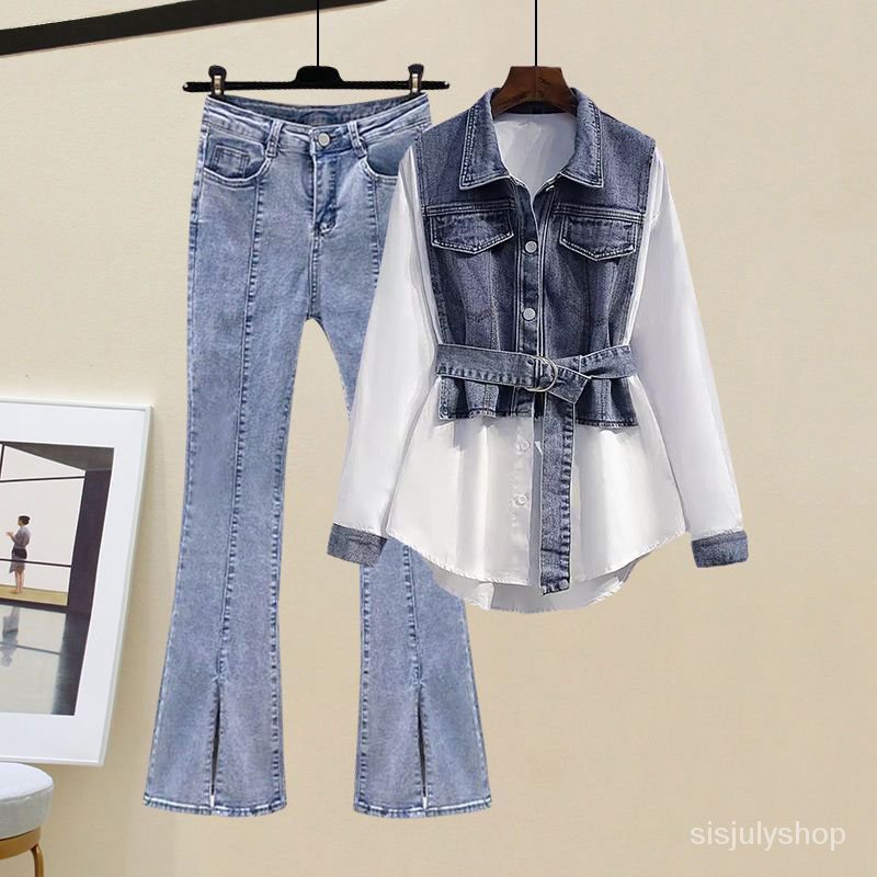 [✅BISA COD] #Sisjuly# Wanita temperamen baru rasa senior senior palsu kemeja dua potong kemeja atas