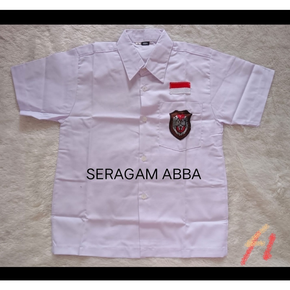 Seragam Sekolah Baju Pendek SD Putih merk ABBA Ready stok