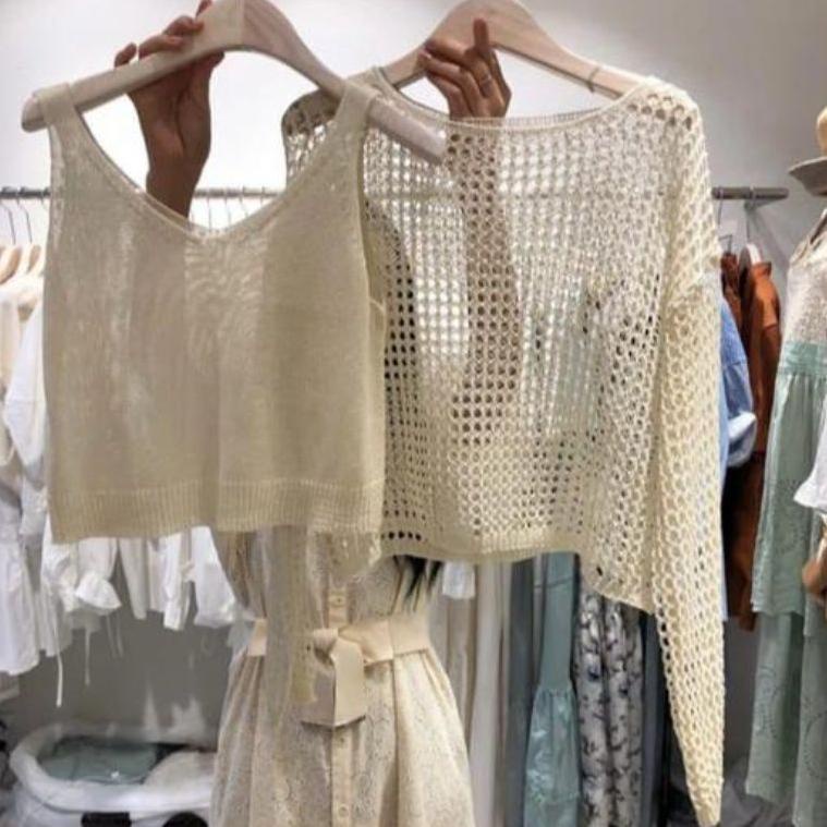 HARGA SPESIAL FX SHOP TOP VERMORRA RAJUT / ATASAN + INNER RAJUT / Fashion Wanita