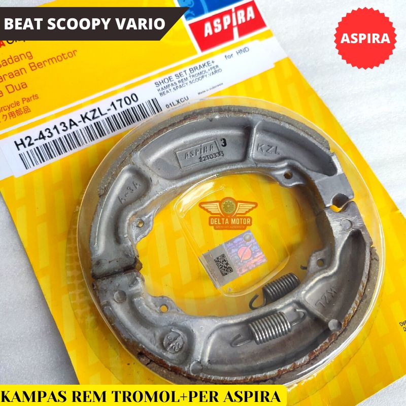 Brake Shoe Kampas Rem Tromol Plus Per Aspira Beat Fi Beat Karbu Vario 110 Karbu Vario 125 150 Beat Esp Scoopy Fi Spacy