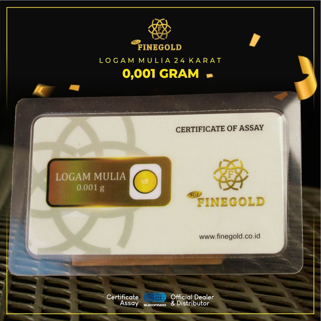Emas Mini 24K Fine Gold Logam Mulia Babygold Seberat 0,001 - 0,005 Gram