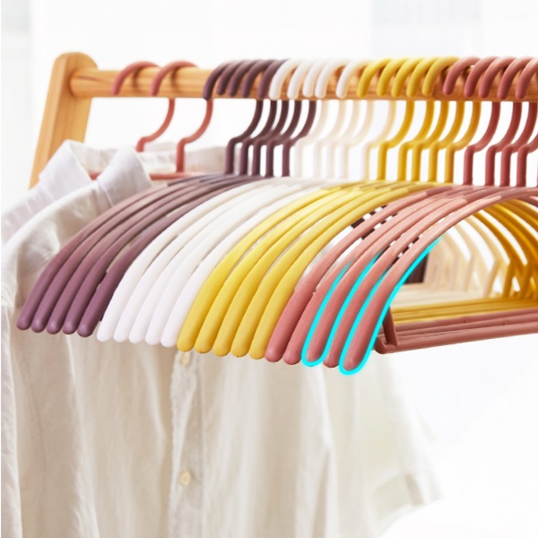 T&amp;Y Hanger Plastik Setengah Lingkaran Gantungan Baju Warna Pastel Lucu Adjustable Hangers Clothes Jemuran Baju Celana Anti Slip Murah Import