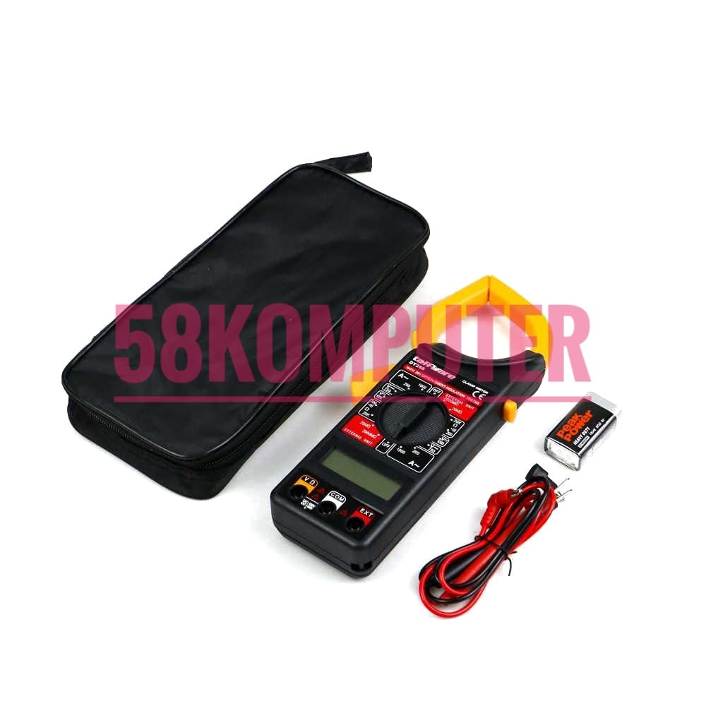 Taffware Digital Clamp Meter Tang Ampere DT266 Alat Ukur Tegangan Listrik Tang Ampere Digital Clamp Multitester Multimeter Voltage Tester Clamp Multitester AC/DC Multitester Voltage Tester Clamp