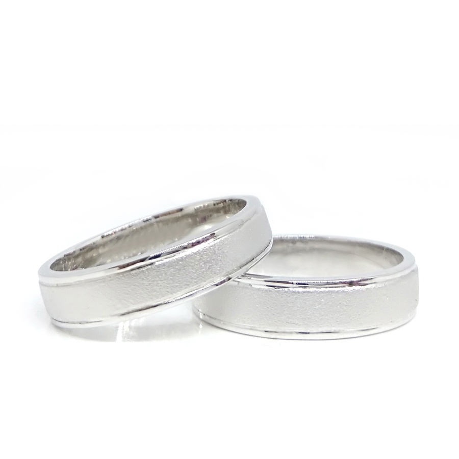 Cincin Nikah Couple Wanita Emas Putih Premium 550 Pria Palladium Asli Gratis Ukir Nama A255