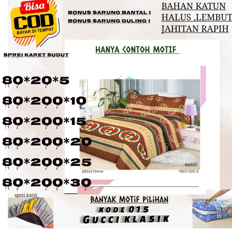 SIZE 80X200 Sprei karet sudut dengan tingginya(5*10*15*20)