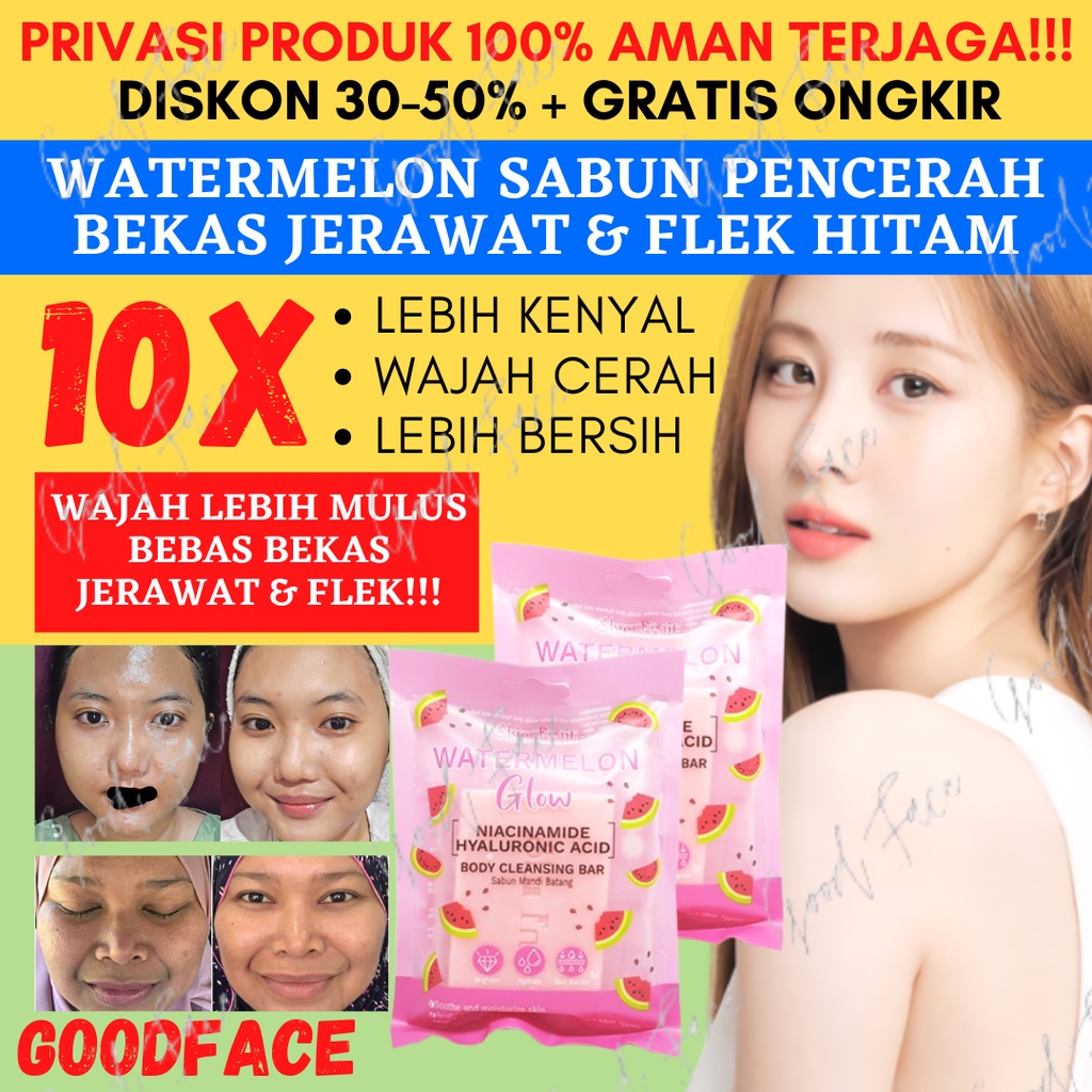 SABUN PENCERAH BADAN SKIN FRUIT WATERMELON GLOW BODY CLEANSING BAR 90GR