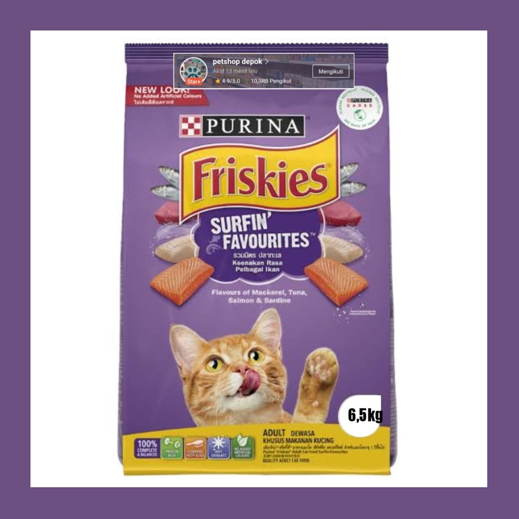 Friskies Adult Surfin Favourites/Makanan Kucing ukuran karung kecil