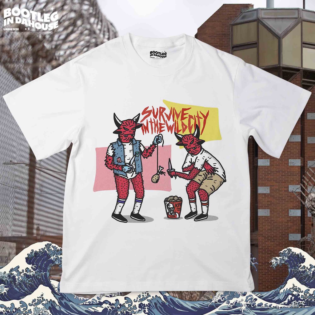 SURVIVE IN THE WILD CITY Oversize T-shirt / Kaos Oversize SURVIVE IN THE WILD CITY