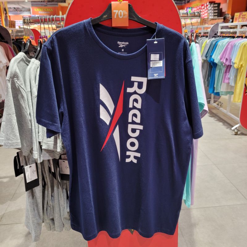Reebok Basic Men Graphic Tee Original X0MT501NV Navy Kaos Tshirt Katun Pria Cowok