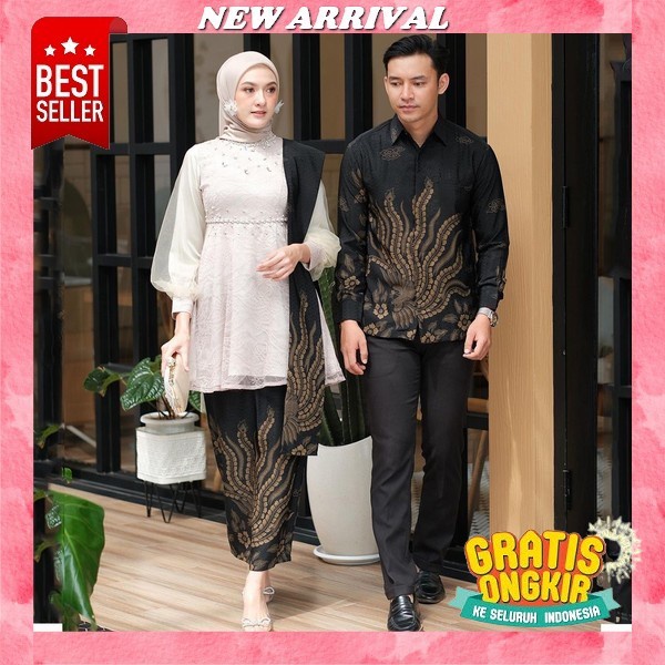 Baju Couple Kondangan Kekinian Brukat Baju Kapelan Pacar Lengan Panjang Baju Pasangan Suami Istri Ba