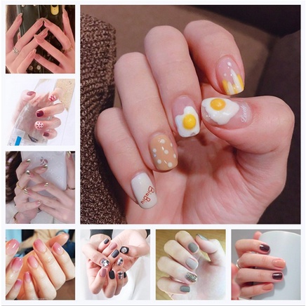 Kuku Palsu Dan Lem Fake Nail Art 3d Kuku Palsu Tahan Air 24 Pcs