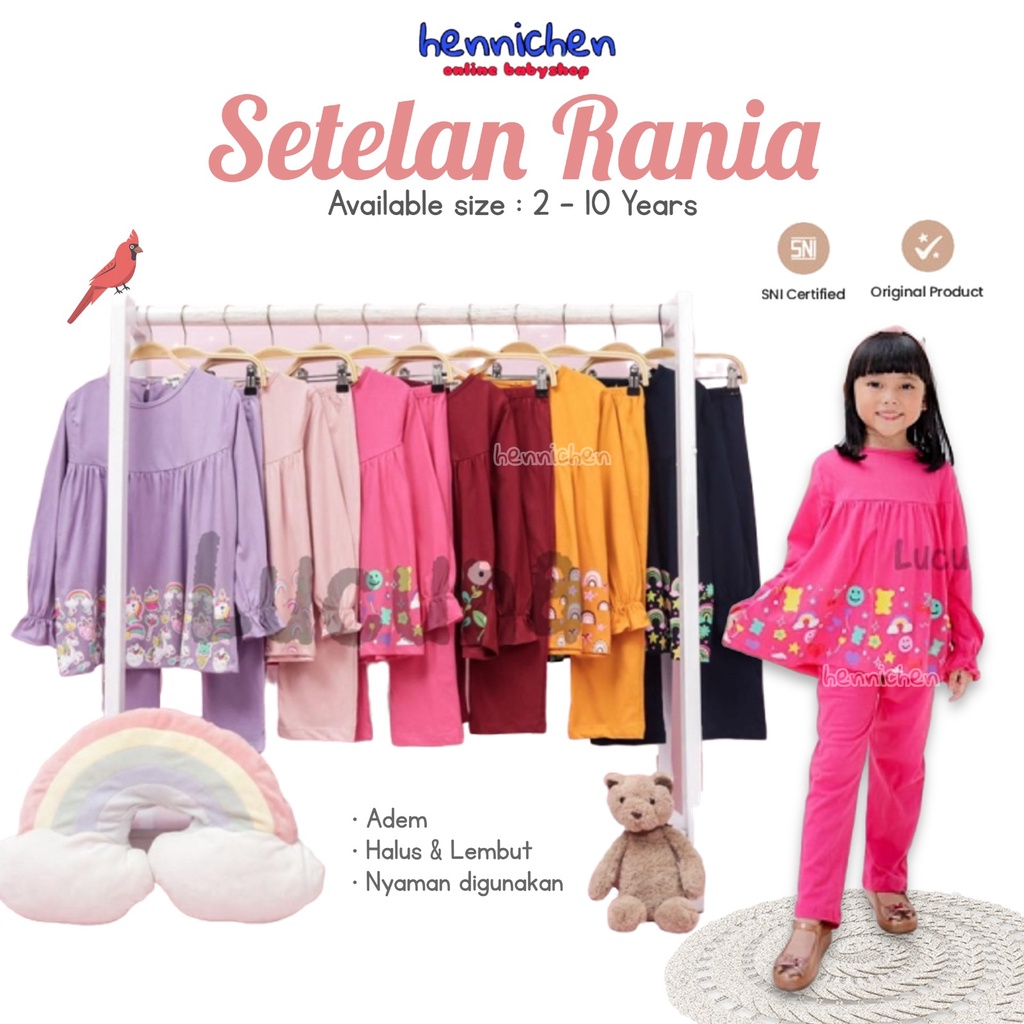 PROMO 7.7 SMILEE LUCUNA TUNIK RANIA 2 - 10 TAHUN SMILEE SETELAN PANJANG MUSLIM TUNIC RAYA ANAK PEREMPUAN BAJU LEBARAN ANAK