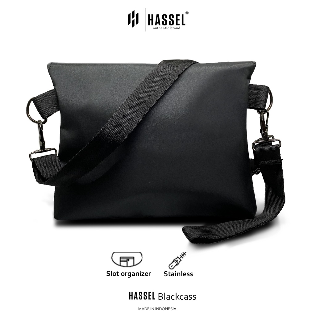 Tas Selempang Pria Hassel Blackcass / Tas Waist Bag Pria / Tas Selempang Wanita / Tas Slempang Pria atau Wanita / Tas Original / Tas Slempang Pria