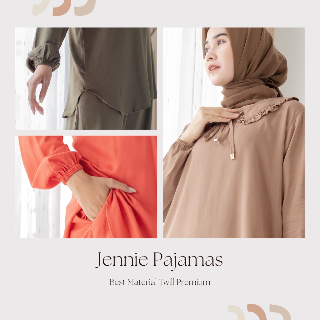 JENNIE Set Pajamas Rayon Twill by Ademin.Co | Setelan Pajamas Wanita Korean