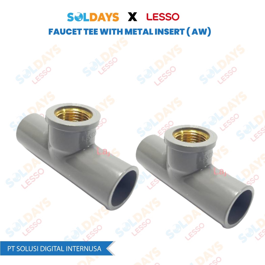 Lesso Faucet Tee With Metal Insert ( AW) 3/4&quot; / Faucet Elbow With Metal Insert ( AW) 3/4 inch