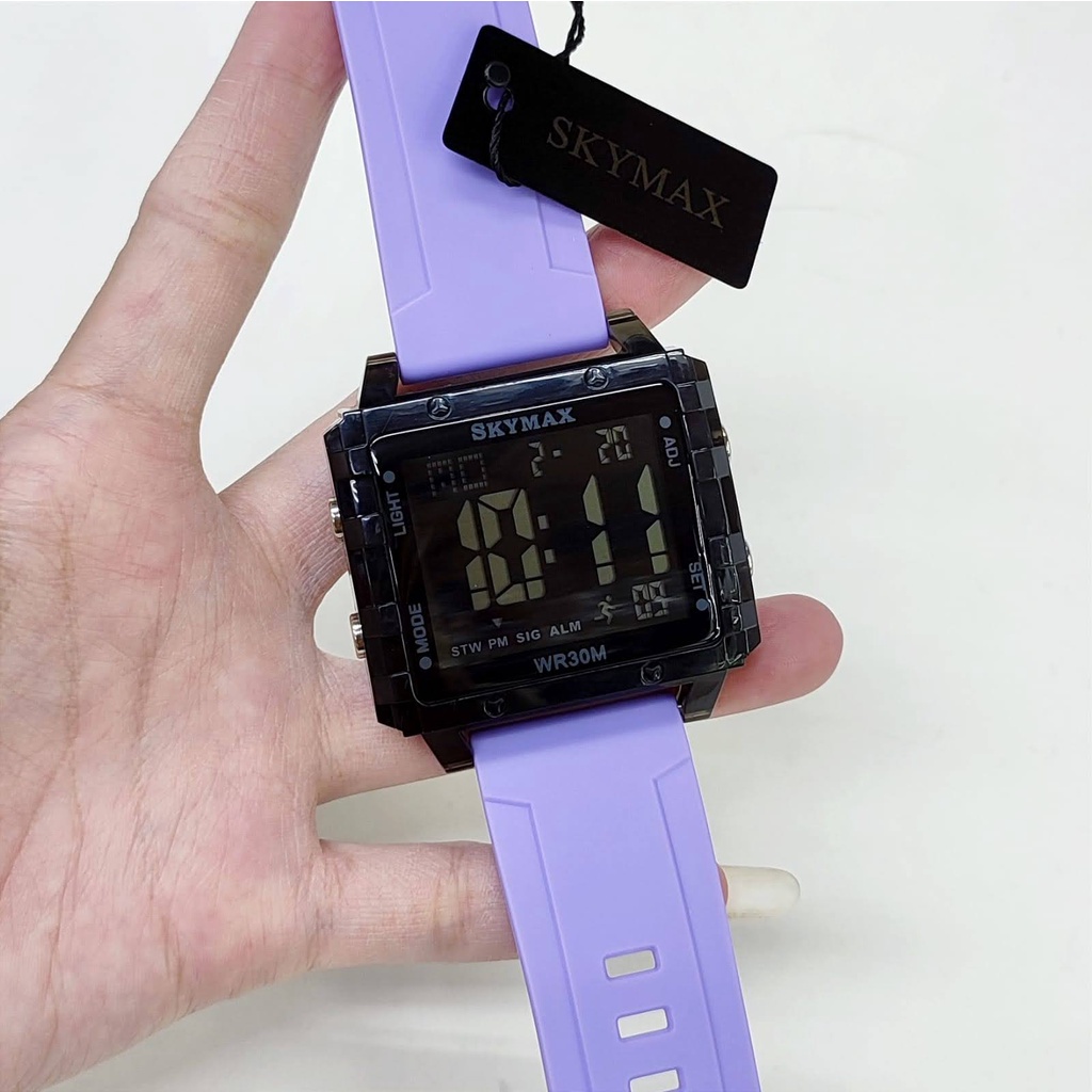 [GMOY] Jam tangan original skymax 2119G kotak Digital UNISEX tahan air Bisa Berenang BERGARNSI Water