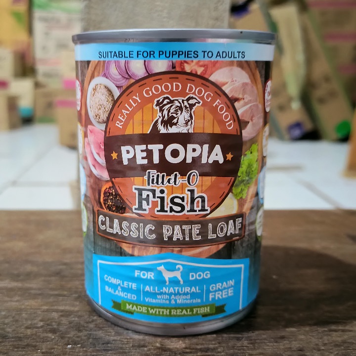 ( 6 KALENG ) Makanan Anjing Petopia All Stages Fillet-o Fish 380G Wet Food