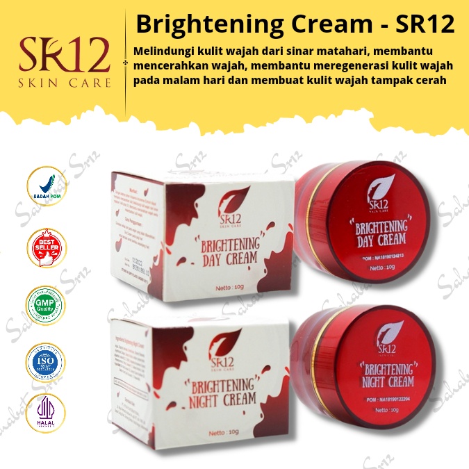 CREAM PENCERAH BPOM AMAN / KRIM SPF SR12 BRIGHTENING DAY &amp; NIGHT / MENYAMARKAN NODA HITAM