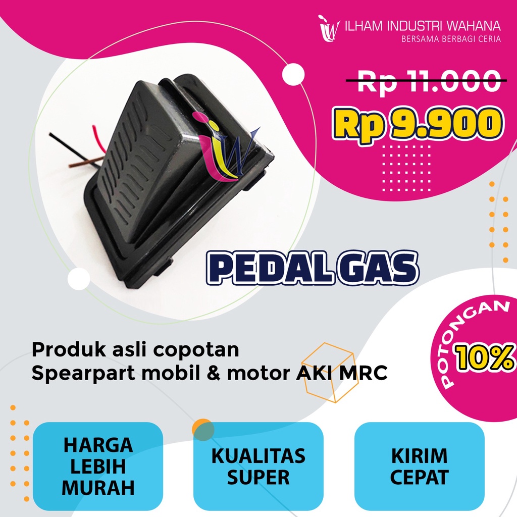 pedal gas mobil motor remot aki