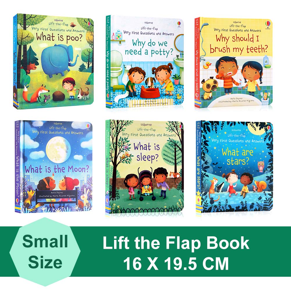 Buku Usborne Lift-the-flap First Questions and Answers Buku Bahasa Inggris Buku Edukasi Buka Tutup Buku Cerita Anak