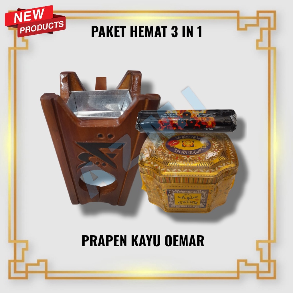 Paket Hemat Buhur Salwa Odour, Prapen Kayu dan Arang Briket
