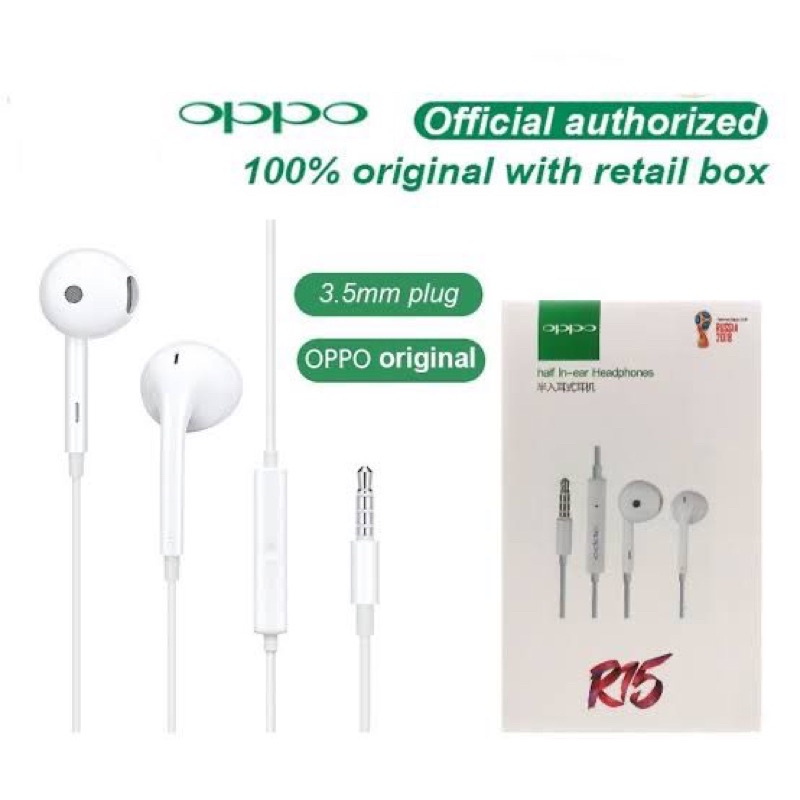 HANDSFREE EARPHONE OPPO R15 SUPERBASS BY SMOLL